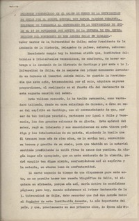 [Señor Rector de la Universidad de Chile; ...] : [discurso]