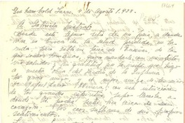 [Carta] 1938 ago. 4, Perú [a] Gabriela Mistral