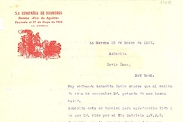 [Carta] 1957 ene. 25, La Serena, Chile [a] Doris Dana, New York