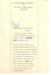 [Carta] 1944 mar. 21, Petrópolis, Brasil [a] Who's Who in the Wester Hemisphere, New York