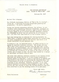 [Carta] 1947 feb. 20, Chicago, Illinois [a] Miss Alcayaga