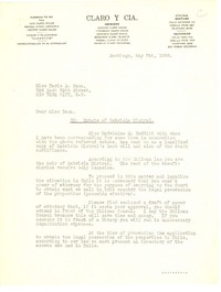 [Carta] 1958 may. 7, Santiago, Chile [a] Miss Doris Dana, New York