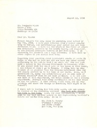 [Carta] 1958 ago. 13, New York [a] Benjamín Claro, Santiago, Chile