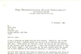 [Carta] 1982 mar. 31, Pennsylvania [a] Doris Dana, Florida