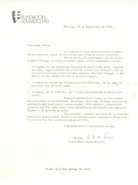 [Carta] 1984 sep. 25, Santiago, Chile [a] Doris Dana, Washington D.C.
