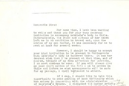 [Carta] [1957], [New York] [a] Honorable Sirs.