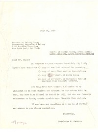 [Carta] 1957 jul. 26, New York [a] Herbert M. Balin, Esq., New York