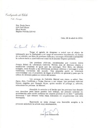 [Carta] 2003 abr. 28, Oslo, Noruega [a] Doris Dana, Florida