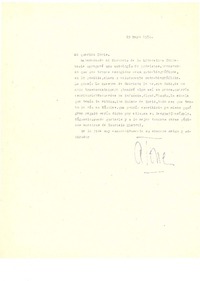 [Carta] 1954 may. 19, [Santiago, Chile] [a] Doris Dana, [New York]