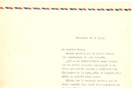 [Carta] 1955 dic. 20, [Santiago, Chile] [a] Doris Dana, [New York]