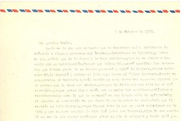 [Carta] 1957 feb. 7, [Santiago, Chile] [a] Doris Dana, [New York]