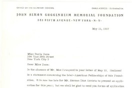 [Carta] 1957 may. 15, New York [a] Doris Dana, New York