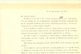 [Carta] 1957 sep. 20, [Santiago, Chile] [a] Doris Dana, [New York]