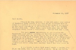 [Carta] 1957 nov. 11, [New York] [a] Alone, [Santiago de chile]