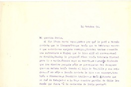[Carta] 1958 oct. 14, [Santiago, Chile] [a] Doris Dana, [New York]