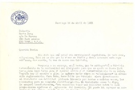 [Carta] 1953 abr. 18, Santiago, Chile [a] Doris Dana, [New York]