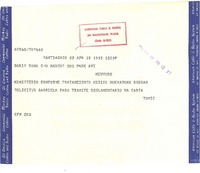 [Telegrama] 1953 abr. 18, Santiago, Chile [a] Doris Dana, [New York]