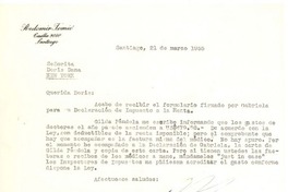 [Carta] 1955 mar. 21, Santiago, Chile [a] Doris Dana, [New York]