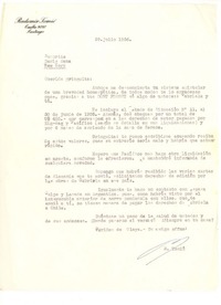 [Carta] 1956 jul. 29, Santiago, Chile [a] Doris Dana, [New York]