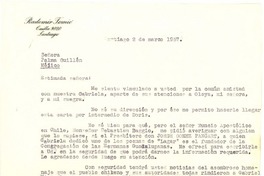 [Carta] 1957 mar. 2, Santiago, Chile [a] Palma Guillén de Nicolau, México