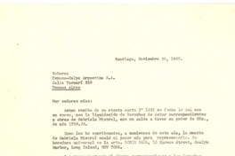 [Carta] 1957 nov. 26, Santiago, Chile [a] Espasa-Calpe, Buenos Aires, Argentina