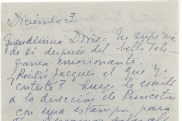 [Carta] [1957?] dic. 3, Montevideo, Uruguay [a] Doris Dana, [New York]