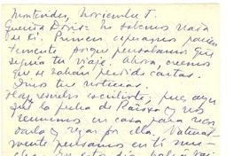 [Carta] 1962 nov. 5, Montevideo, [Uruguay] [a] Doris Dana, [New York]