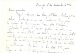 [Carta] 1954 dic. 5, [EE.UU.] [a] Doris Dana, [New York]