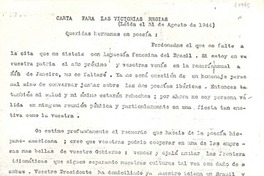 [Discurso] Carta para las Victorias Regias