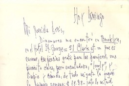 [Carta] [1957], [New York] [a] Doris Dana, [New York]