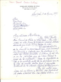 [Carta] 1971 ene. 3, New York [a] Doris Dana, New York