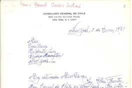 [Carta] 1971 ene. 3, New York [a] Doris Dana, New York