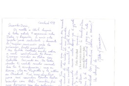 [Tarjeta] 1998, [diciembre], Viña del Mar, Chile [a] Doris Dana, [New York]