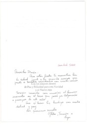 [Tarjeta] 2000, [diciembre], Viña del Mar, Chile [a] Doris Dana, [Florida]