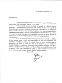 [Carta] 2002, abr. 4, Viña del Mar, Chile [a] Doris Dana