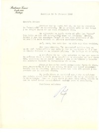 [Carta] 1960, feb. 26, Santiago, Chile [a] Doris Dana, [New York]