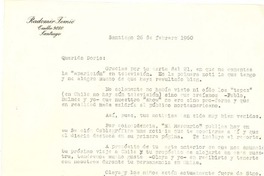 [Carta] 1960, feb. 26, Santiago, Chile [a] Doris Dana, [New York]