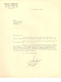 [Carta] 1960, mar. 19, Santiago, Chile [a] Radomiro Tomic