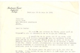 [Carta] 1961, may. 25, Santiago, Chile [a] Doris Dana, [New York]