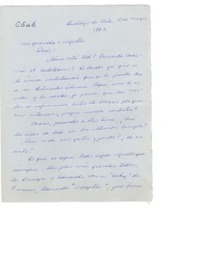 [Carta] 1963, mar. 10, Santiago, Chile [a] Doris Dana, [New York]