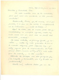 [Carta] 1964, jun. 22, Santiago, Chile [a] Doris Dana [New York]