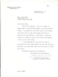 [Carta] 1966, jul. 12, Washington, D. C. [a] Doris Dana, New York
