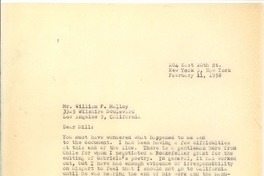 [Carta] 1958, feb. 11, New York [a] William P. Malloy, los Angeles, California