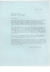 [Carta] 1959, may. 5, New York [a] William P. Malloy, California