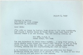 [Carta] 1959, ago. 8, New York [a] William P. Malloy, California