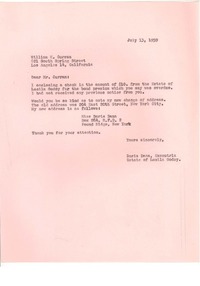 [Carta] 1959, jul. 13 y ago. 9, New York [a] William M. Curran, Los Angeles, California