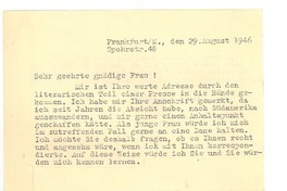 [Carta], 1946 aug. 29, Frankfurt, Alemania [a] [Gabriela Mistral]