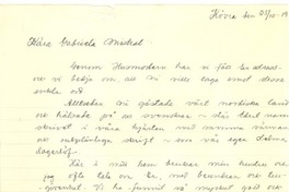 [Carta], 1948 oct. 25, Kövia Yämtland, Suecia [a] Gabriela Mistral