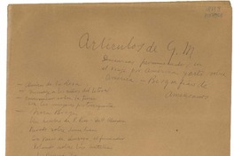 [Lista de artículos de G.M.]