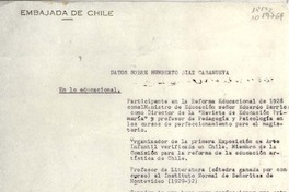 Datos sobre Humberto Díaz Casanueva